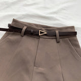 High-Waisted Belted Shorts