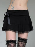 Black Coquette Mini Skirt