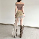Boho Patchwork Mini Skirt