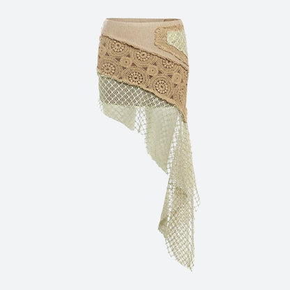 Boho Patchwork Mini Skirt