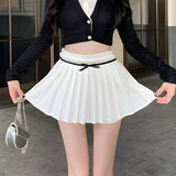 Pleated Mini Skort with Bow Belt - Stylish Women's Fashion