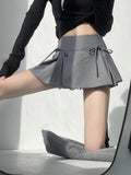 Elegant Bow Pleated Mini Skirt for Chic Summer Style
