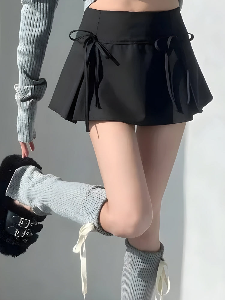 Elegant Bow Pleated Mini Skirt for Chic Summer Style