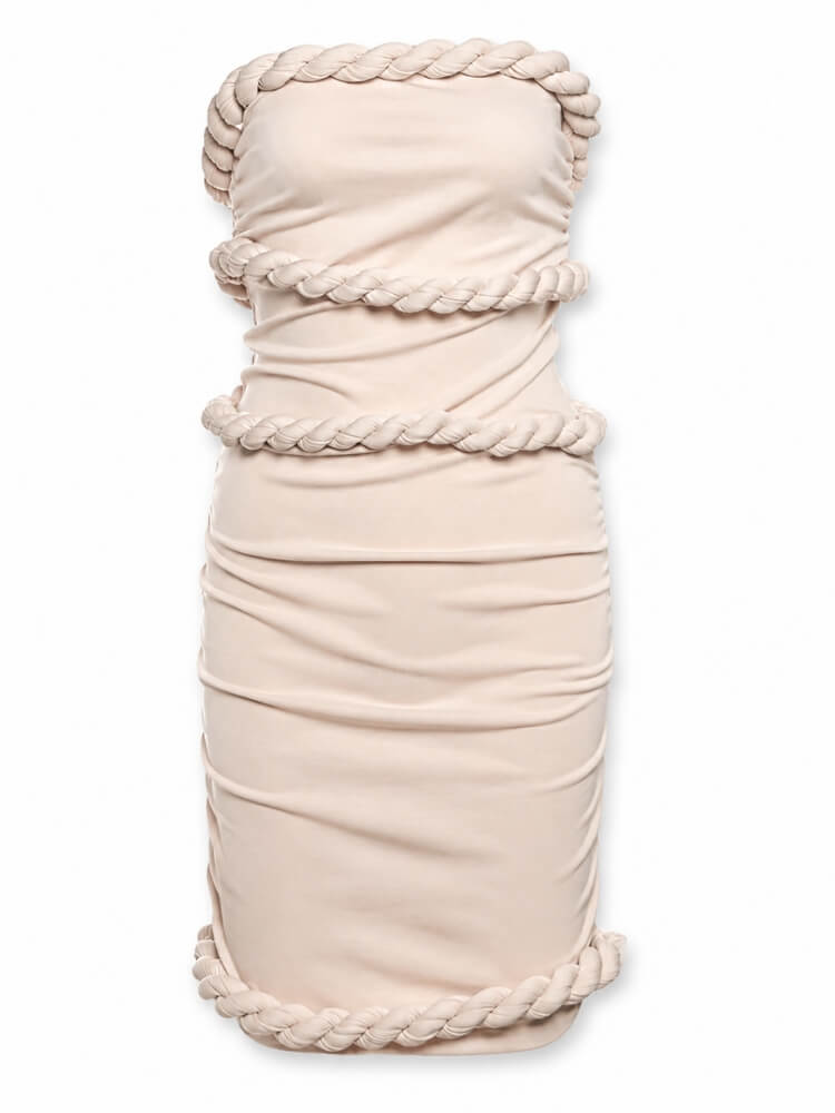 Braided Trim Mini Dress