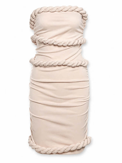 Braided Trim Mini Dress