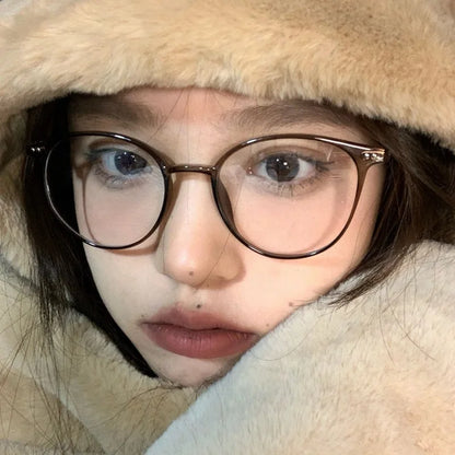 Brown Round Frame Glasses