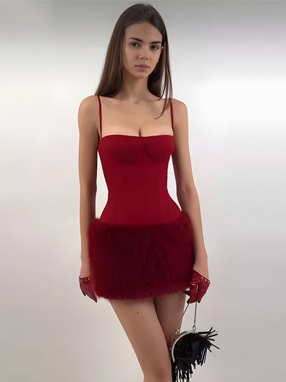Burgundy Corset Dress