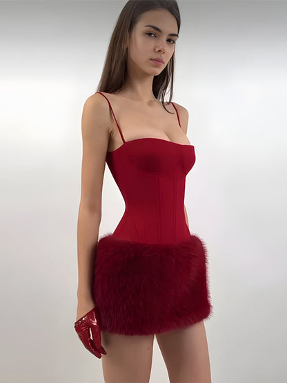 Burgundy Corset Dress