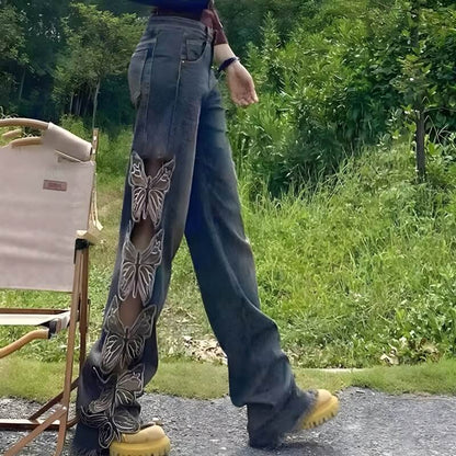 Butterfly Cut-Out Jeans