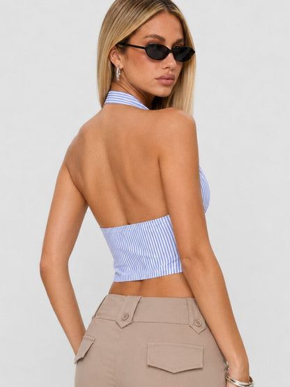 Coastal Striped Tie Top