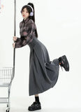 Women's Pleated A-Line Midi Skirt for College Style