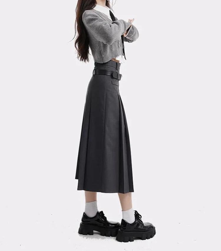 Pleated Midi Skirt