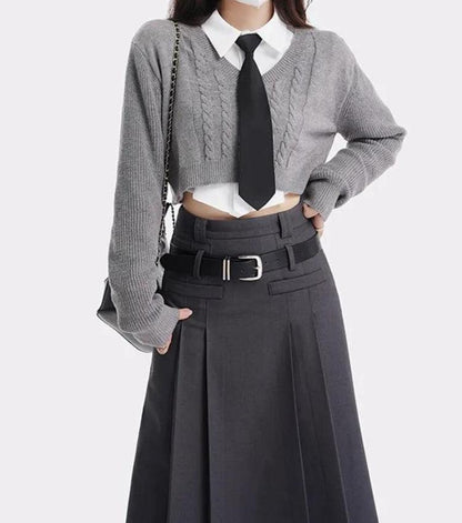 Pleated Midi Skirt