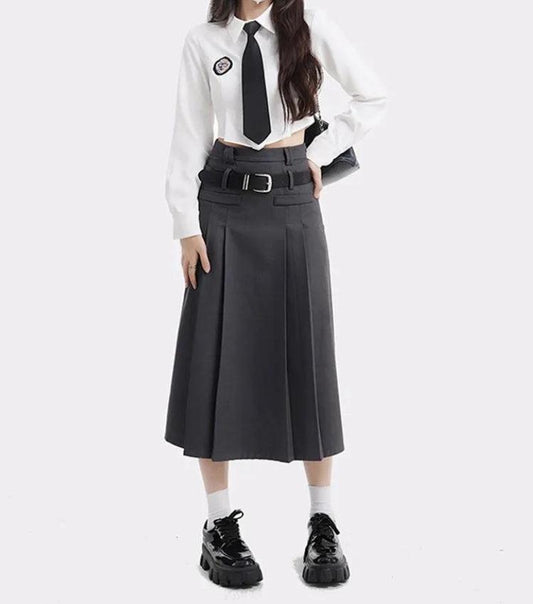 Pleated Midi Skirt