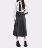 Pleated Midi Skirt