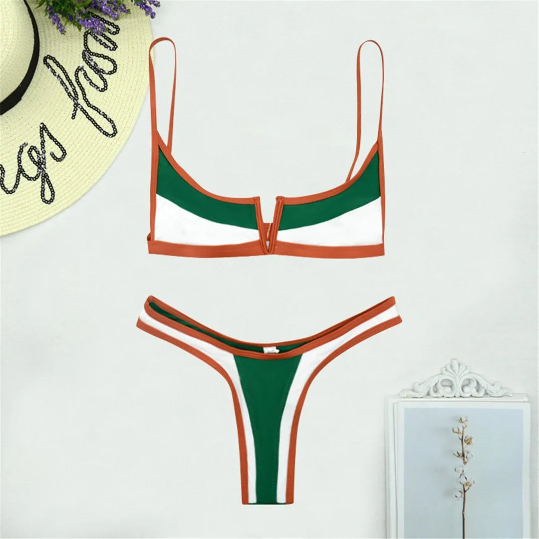 Color Block Bikini Set
