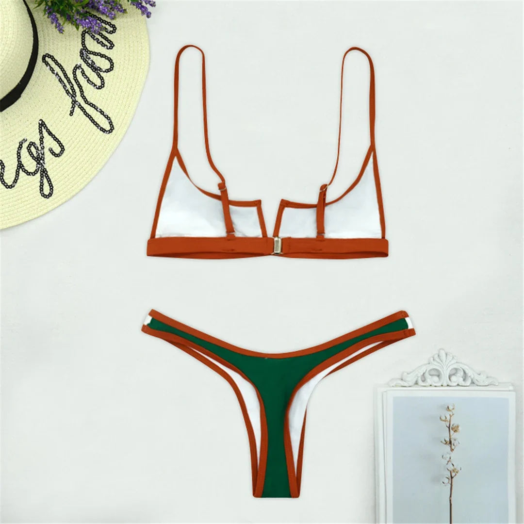 Color Block Bikini Set