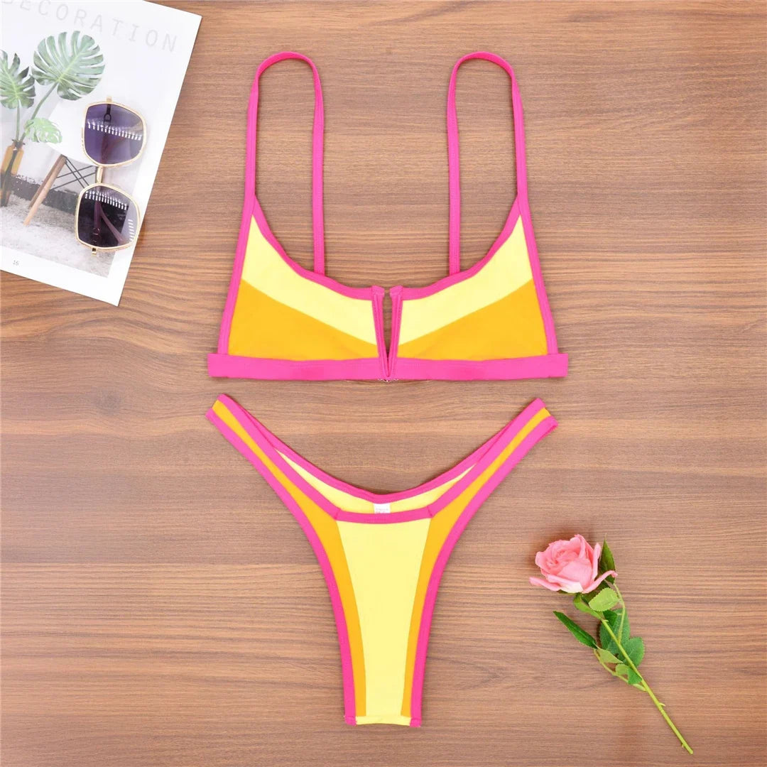 Color Block Bikini Set