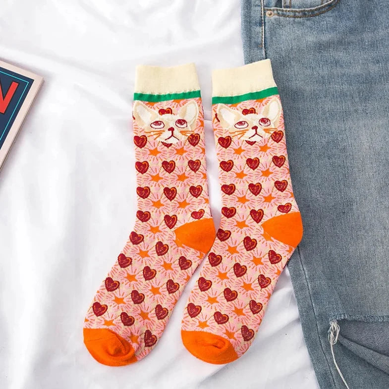 Colorful Checkered Crew Socks