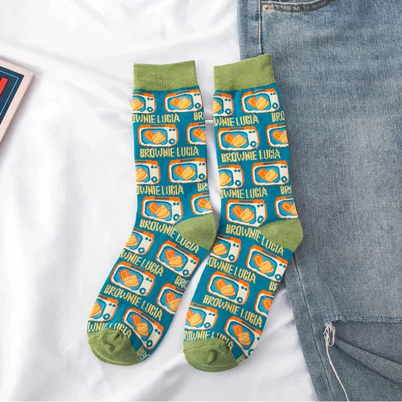 Colorful Checkered Crew Socks