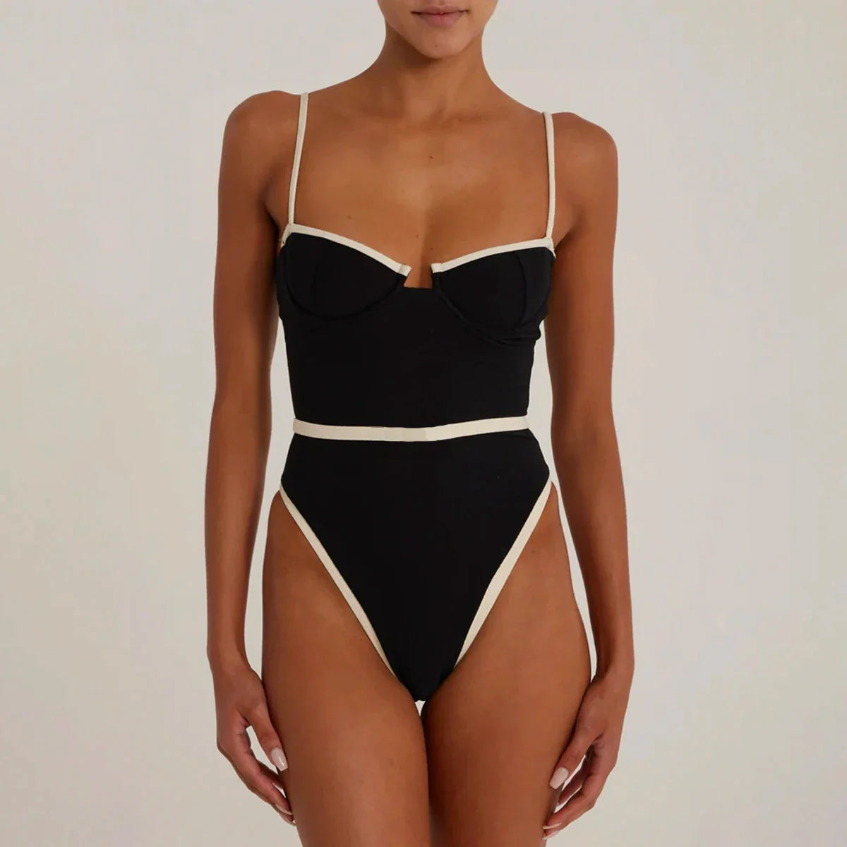 Contrast Cup One Piece Swimsuit