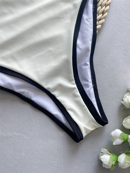 Contrast One Piece Swimsuit