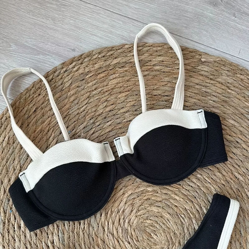 Contrast Trim Bikini Set