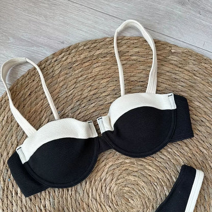 Contrast Trim Bikini Set
