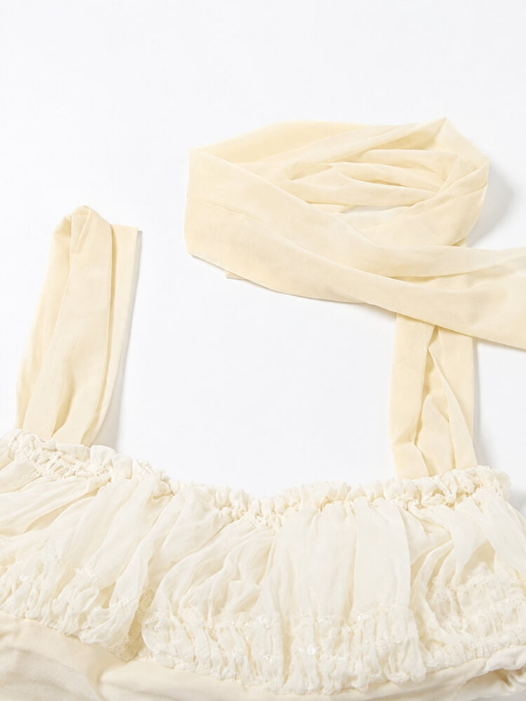 Coquette Asymmetric Top & Shorts Set