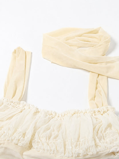 Coquette Asymmetric Top & Shorts Set