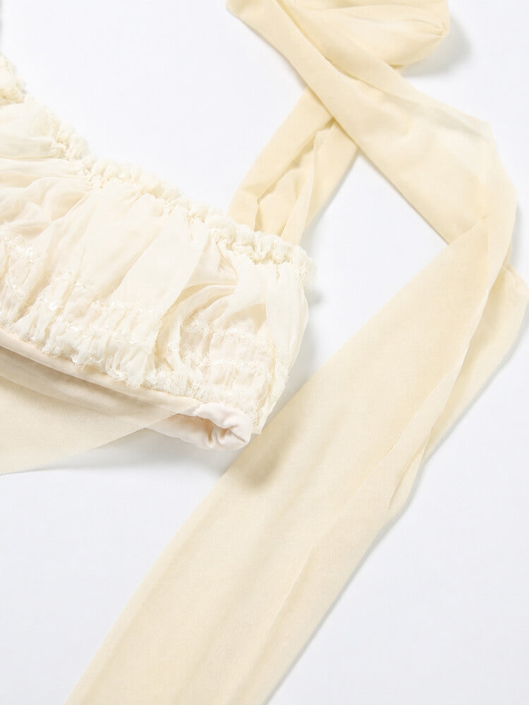 Coquette Asymmetric Top & Shorts Set