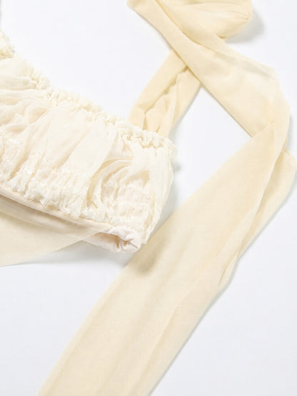Coquette Asymmetric Top & Shorts Set