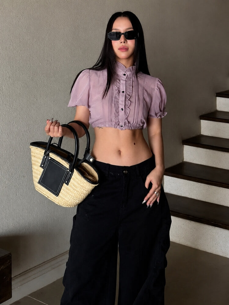 Coquette Cropped Blouse