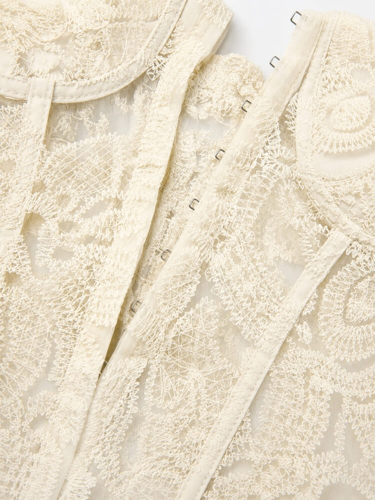 Coquette Embroidered Corset Top