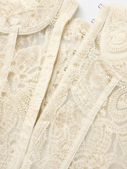 Coquette Embroidered Corset Top