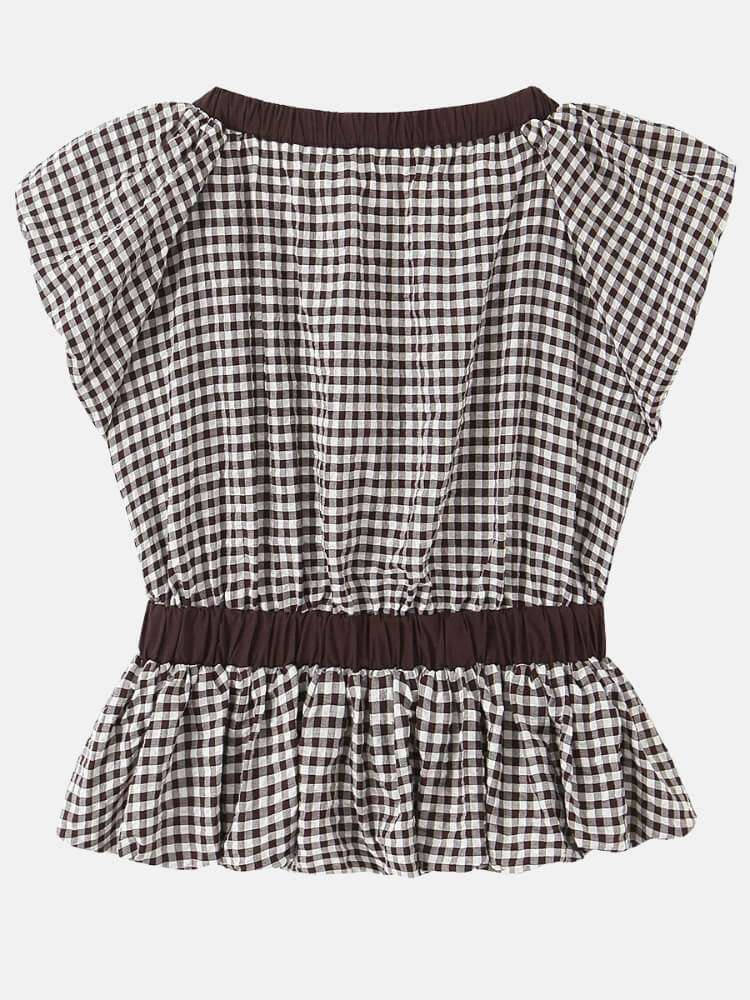 Coquette Gingham Bow Blouse