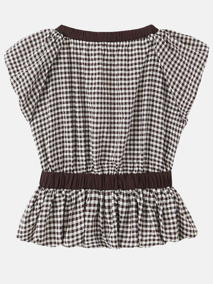 Coquette Gingham Bow Blouse