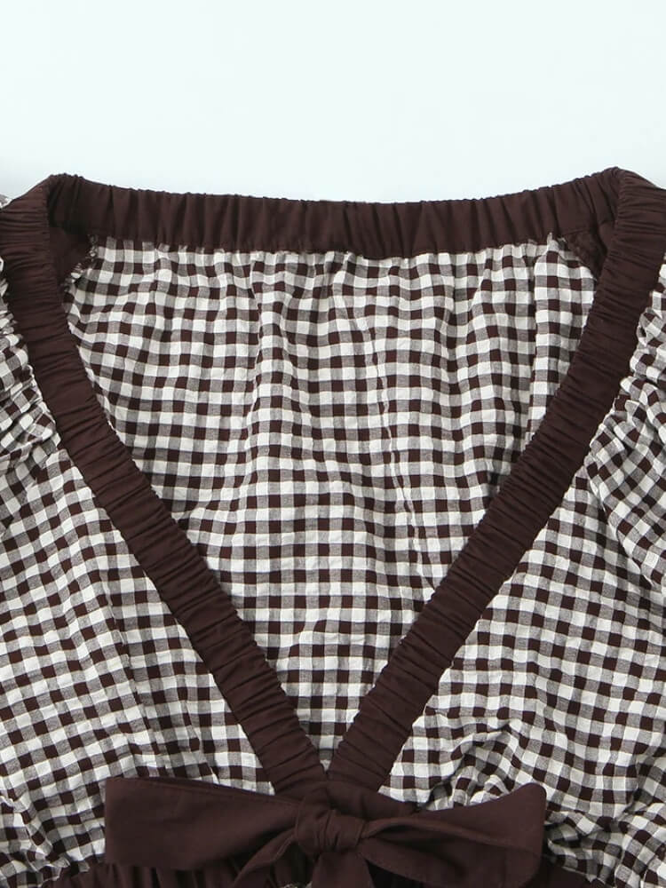 Coquette Gingham Bow Blouse