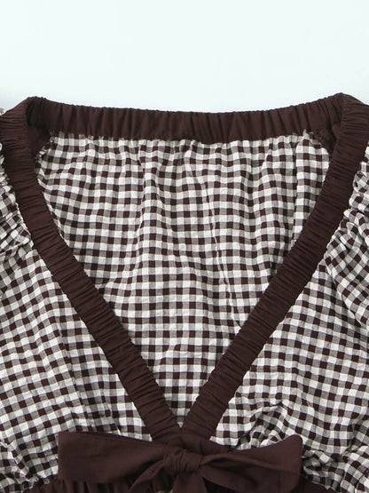 Coquette Gingham Bow Blouse