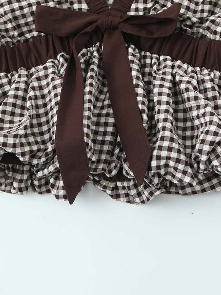 Coquette Gingham Bow Blouse