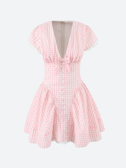 Coquette Gingham Mini Dress