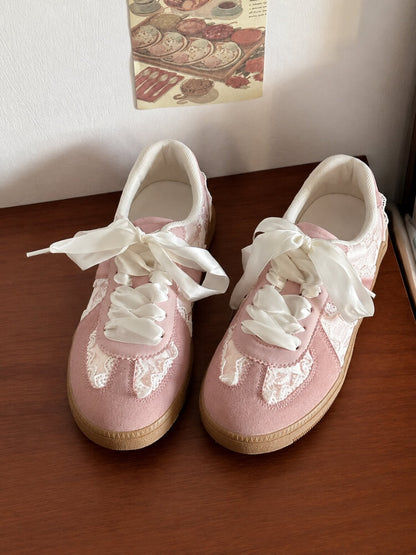 Coquette Lace Bow Sneakers