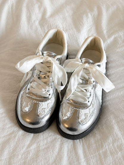 Coquette Lace Bow Sneakers