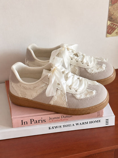 Coquette Lace Bow Sneakers