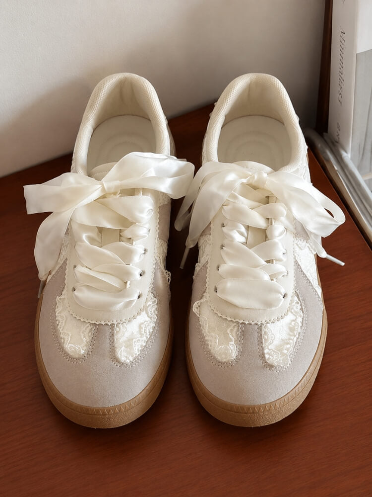 Coquette Lace Bow Sneakers