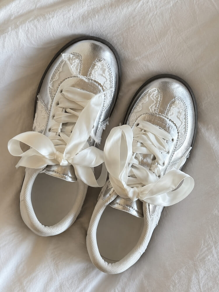 Coquette Lace Bow Sneakers