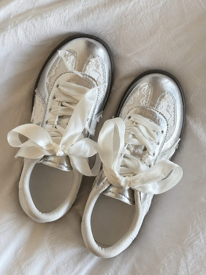 Coquette Lace Bow Sneakers