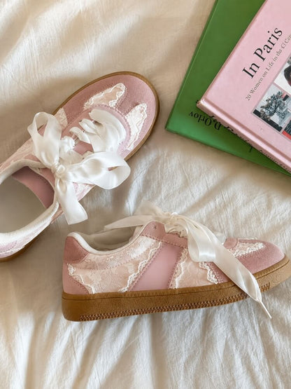 Coquette Lace Bow Sneakers