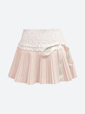 Lace Pleated Mini Skirt