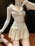 Elegant Lace Pleated Mini Skirt for Chic Style